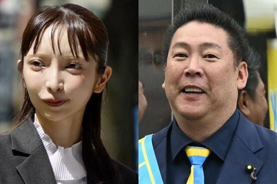 大津綾香氏（左）と立花孝志氏