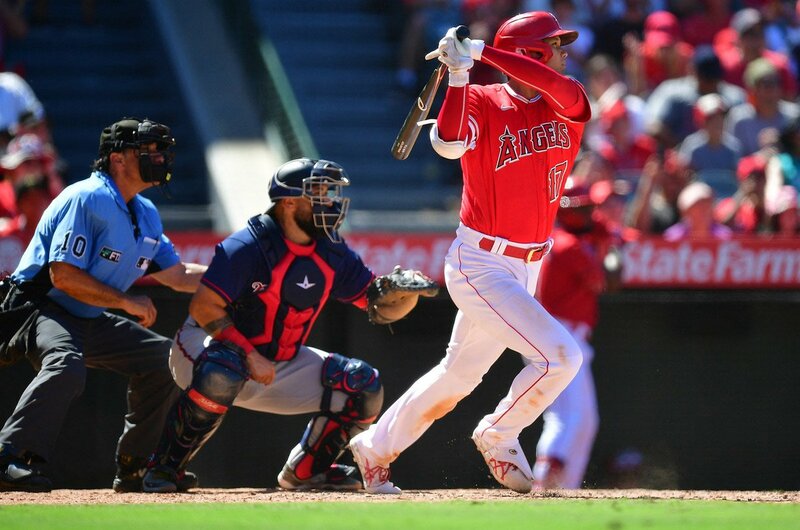  ７回、左前適時打を放つ大谷（ロイター＝USA　TODAY　Sports）