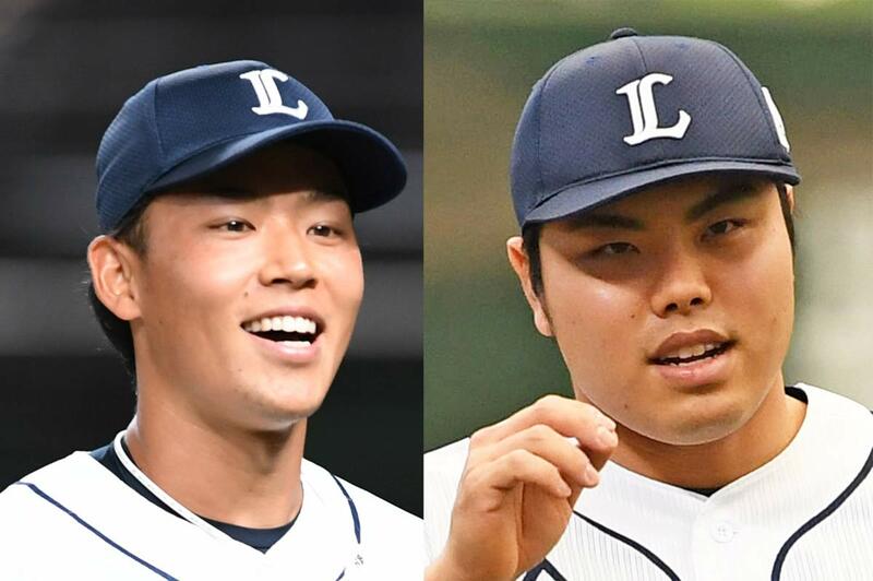 西武・水上由伸（左）と平良海馬