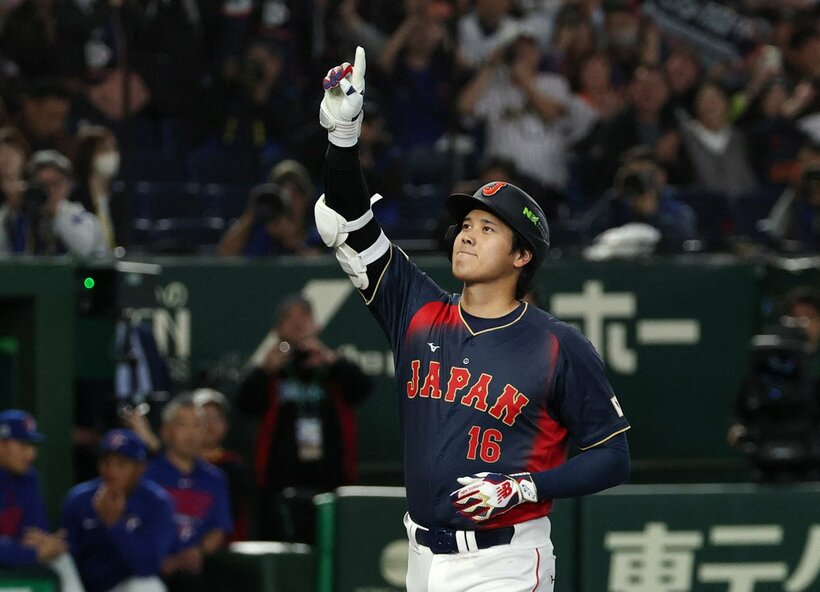 WBCの台湾戦で満塁弾を放った大谷翔平（ロイター）