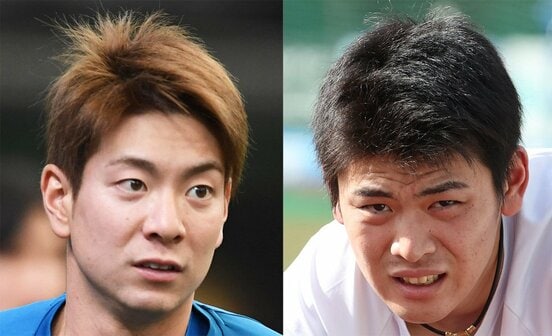 日本ハム・松本剛(左)と野村(東スポWeb)