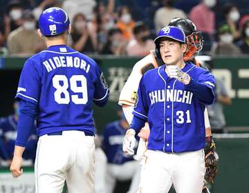  ２回に２号３ランを放った中日・渡辺（東スポWeb）