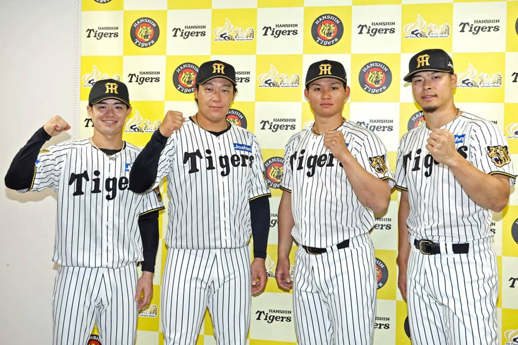 （左から）中野拓夢、大山悠輔、森下翔太、佐藤輝明