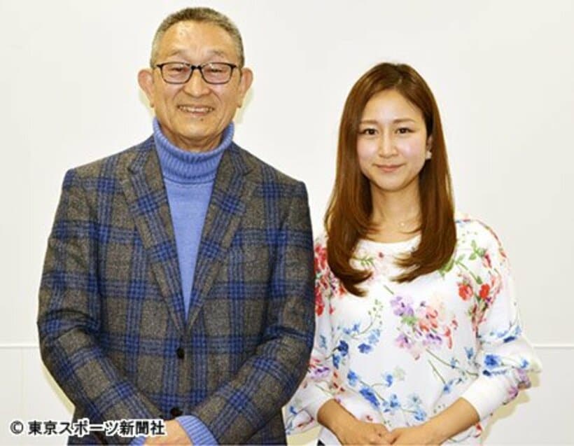 道上洋三アナ（左）とアシスタントの吉田詩織