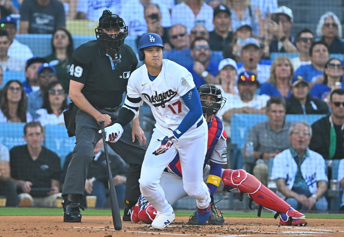 ドジャース】大谷翔平 開幕初打席で打球速度約179キロの弾丸安打