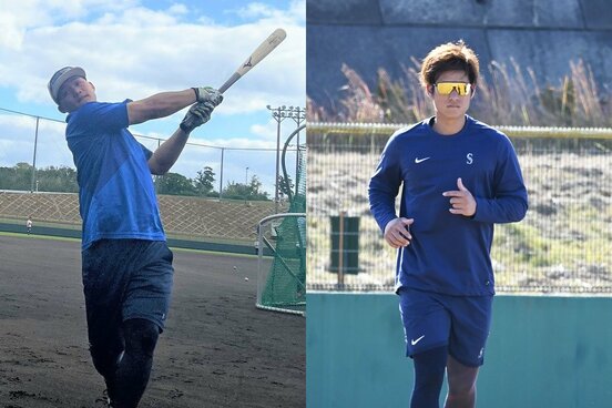 阪神・森下翔太(左)と中日・上林誠知