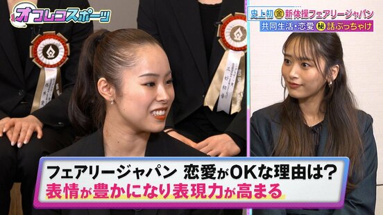 テレビ朝日「オフレコスポーツ」に出演したフェアリージャパンの鈴木歩佳と近藤千尋(右)