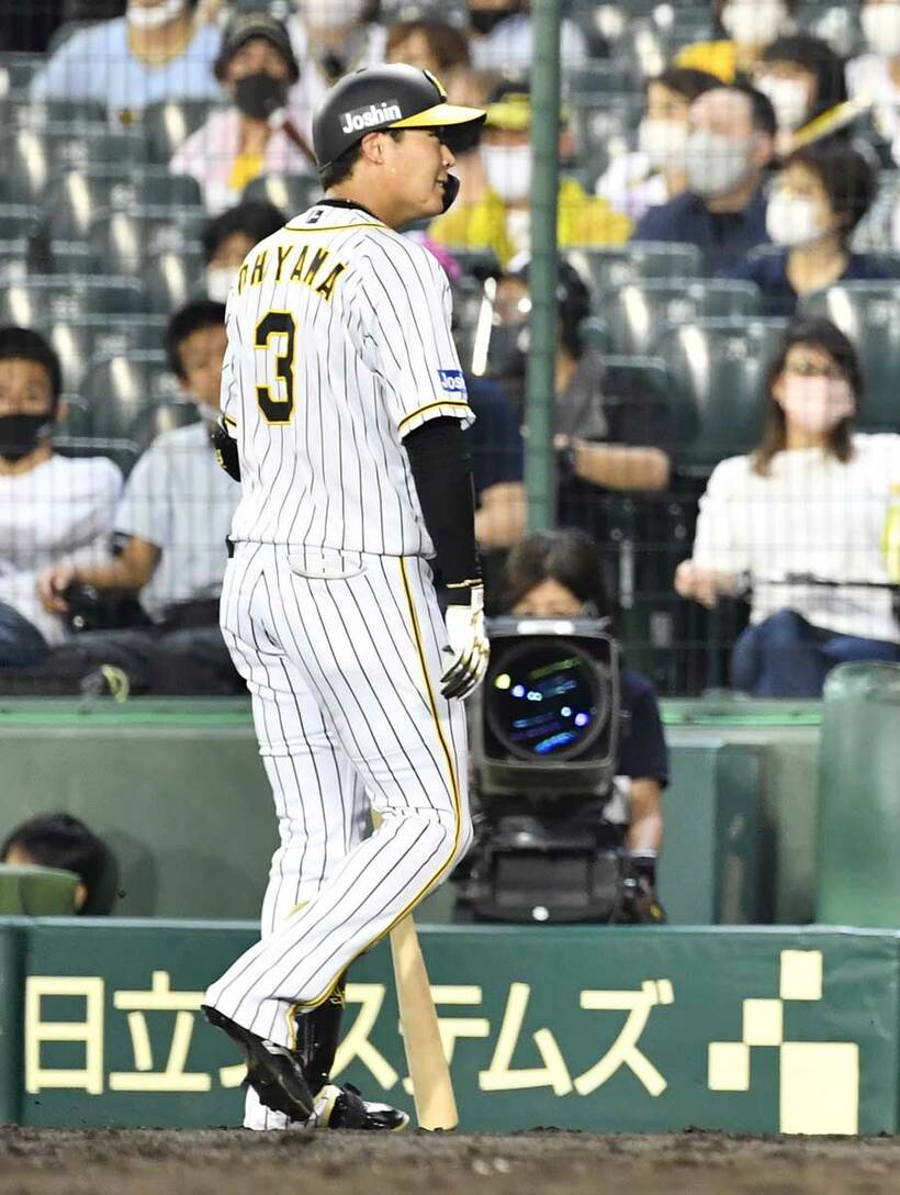  この日も４打数無安打に終わった大山