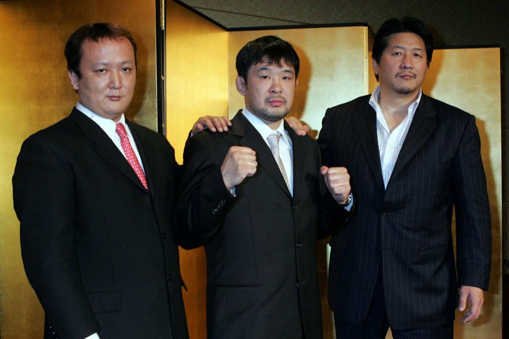 前田日明氏（右）、谷川貞治氏（左）とともにＨＥＲＯ’Ｓ参戦を発表（06年5月）