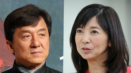 ジャッキー・チェン㊧と日本の宮崎美子