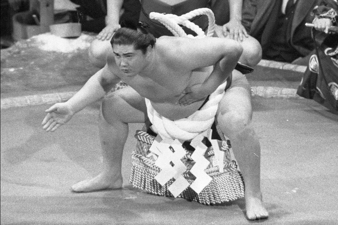 昭和を代表する大横綱、大鵬(1962年、蔵前国技館)