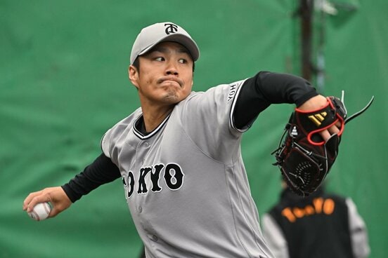 ６度目のブルペンに入った巨人・則本昂大