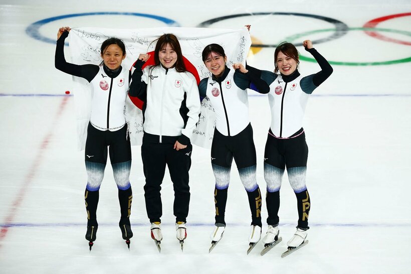 日本は女子パシュートで銅メダルを獲得（ロイター）