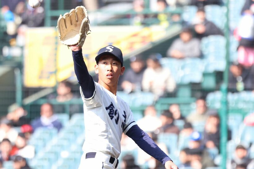 快投を見せた創志学園のエース・山口