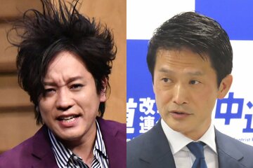 ぺこぱの松陰寺太勇(左)と、中道の新代表・小川淳也氏