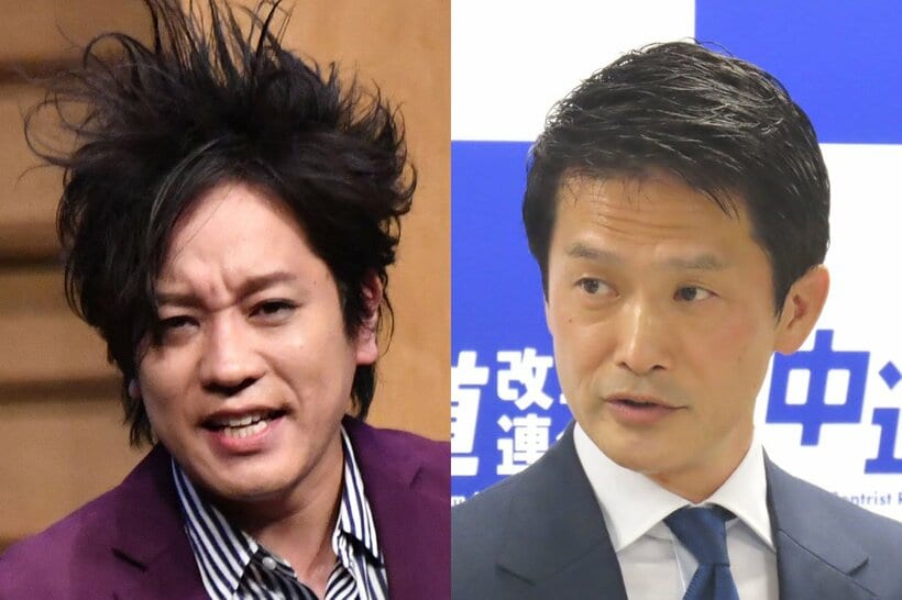 ぺこぱの松陰寺太勇(左)と、中道の新代表・小川淳也氏