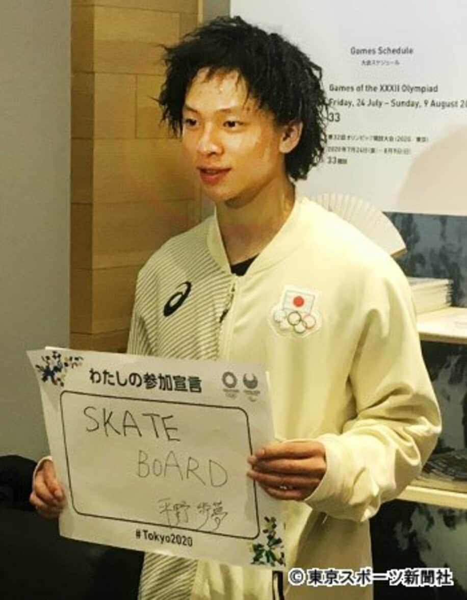  東京五輪組織委員会のインタビューではスケートボードへの参加意志を示した
