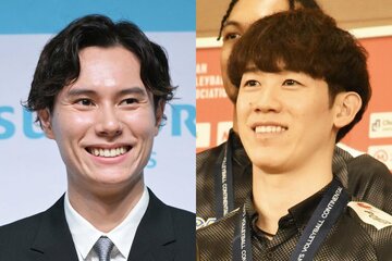 バレーボール男子代表を支える高橋藍(左)と主将・石川祐希