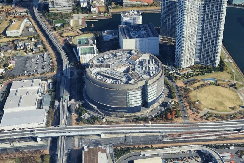 都心の電気をまかなう東京電力の新豊洲変電所（GoogleEarthから）