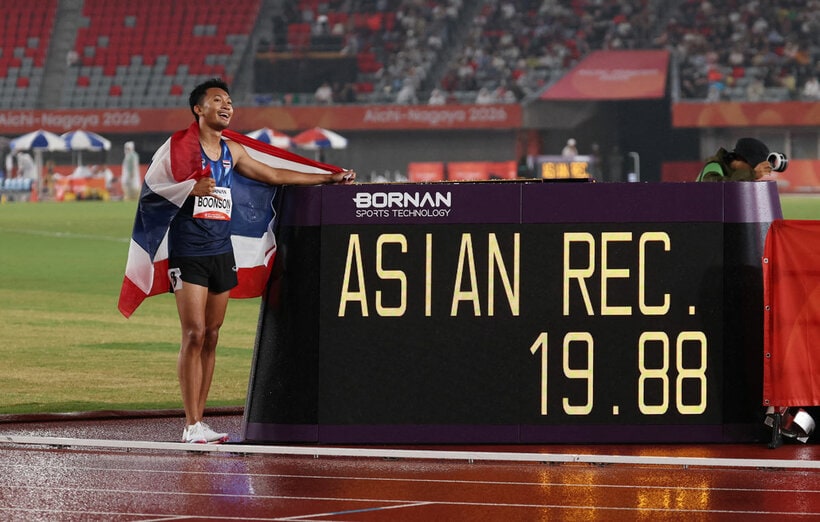 200Mで優勝したプリポル・ブーンソン（ロイター）