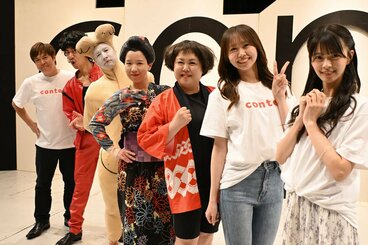 左から白川悟実、浜本広晃、久馬歩、竹内知咲、ますみ、平山真衣、桜田彩叶