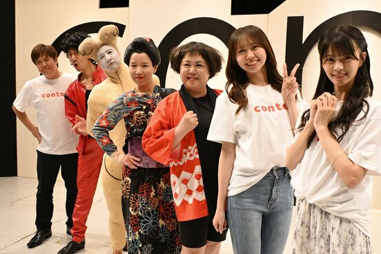 左から白川悟実、浜本広晃、久馬歩、竹内知咲、ますみ、平山真衣、桜田彩叶