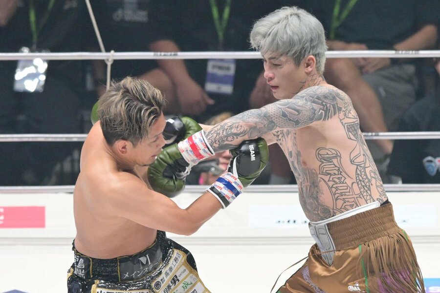 平本蓮(右)との一戦をドローに持ち込んだ皇治