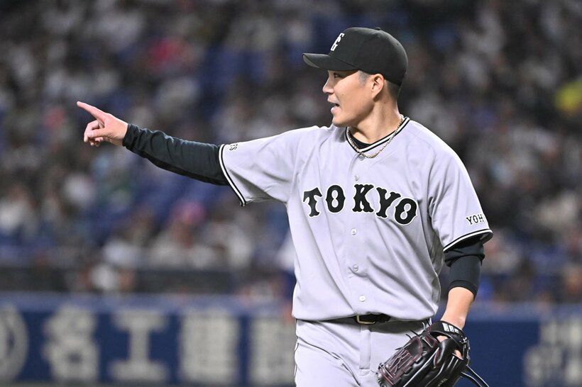 ７回２失点の粘投を見せた巨人・則本昂大