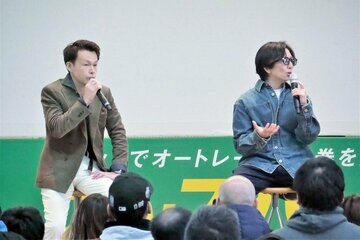 トークショーを行った宮地元輝（左）と前田将太