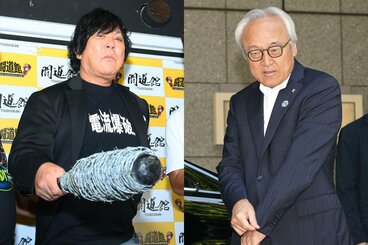渦中の福岡県・蔵内勇夫議長(右)とかつて接点があった〝邪道〟大仁田厚(左)