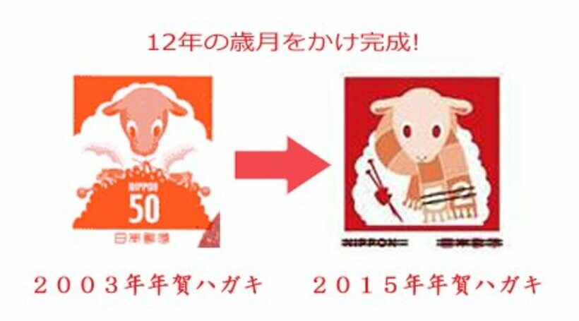 羊のマフラーが１２年をかけついに完成した