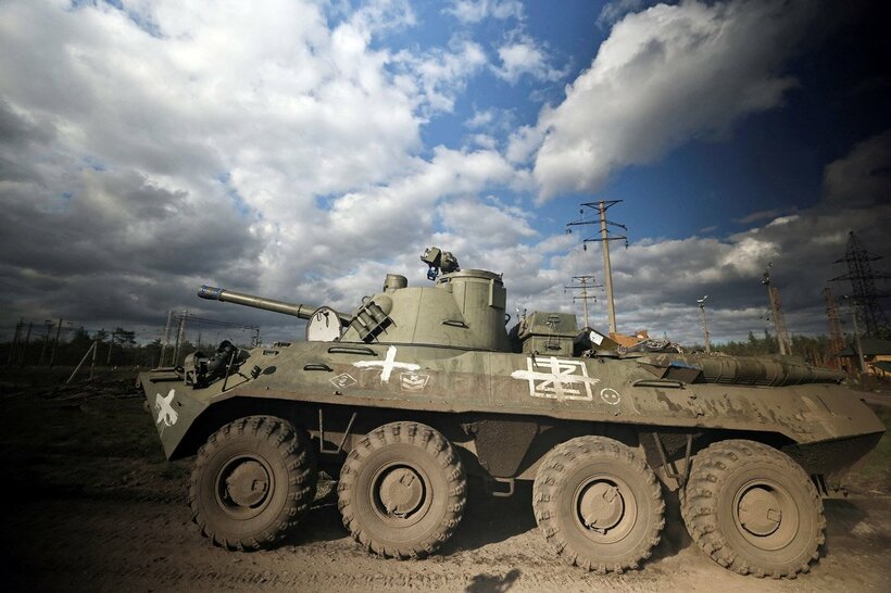 ウクライナ軍に使用されているロシア軍の戦闘車輛（ロイター）