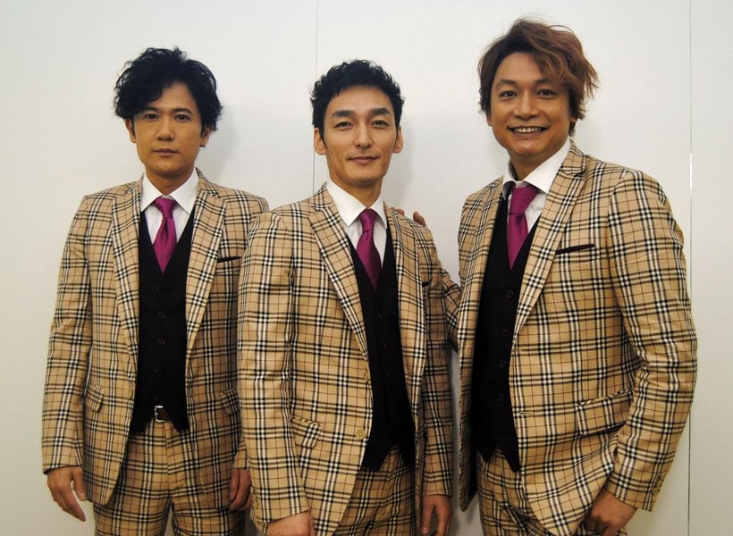  左から新しい地図の稲垣、草彅、香取