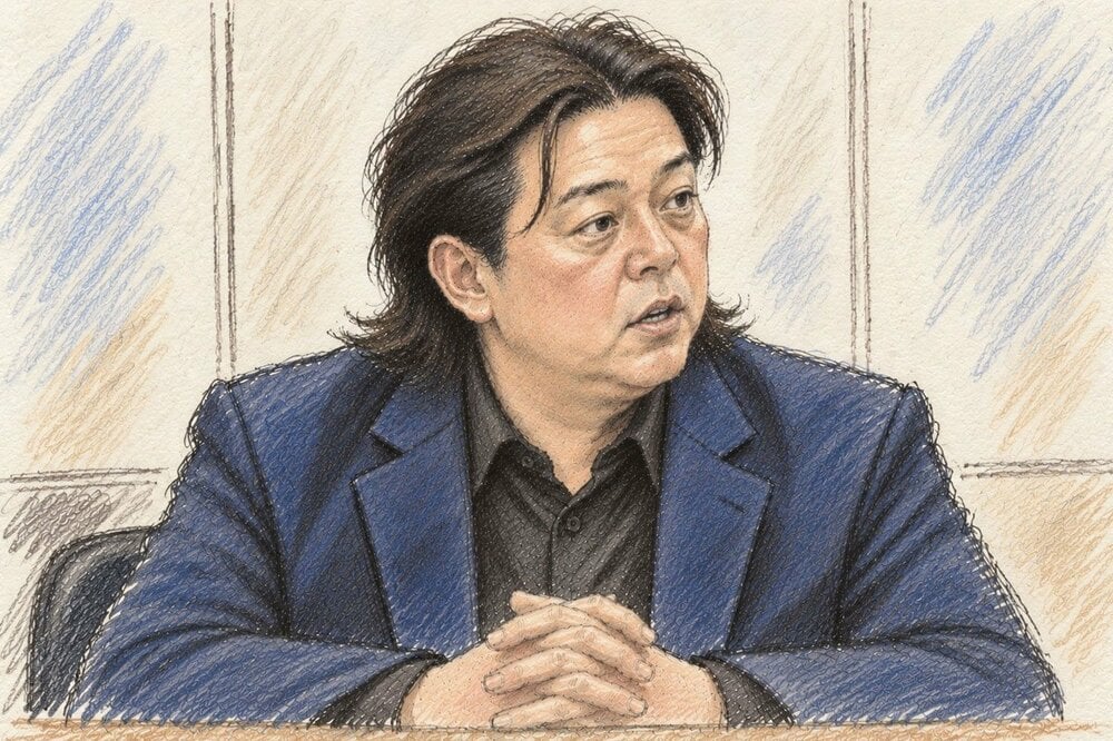 被害者として出廷した立花孝志(自社写真をもとに生成AIで作成)