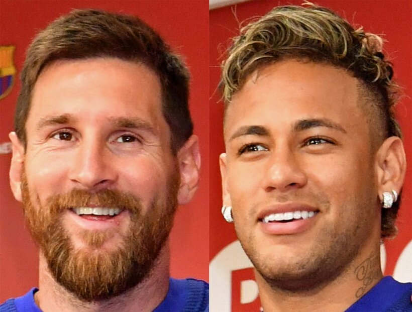  左からメッシ、ネイマール（東スポWeb）