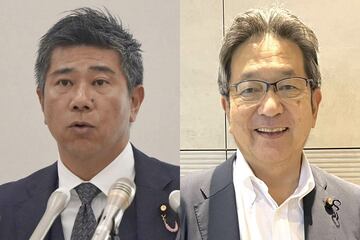 斉藤健一郎氏（左）と杉尾秀哉氏