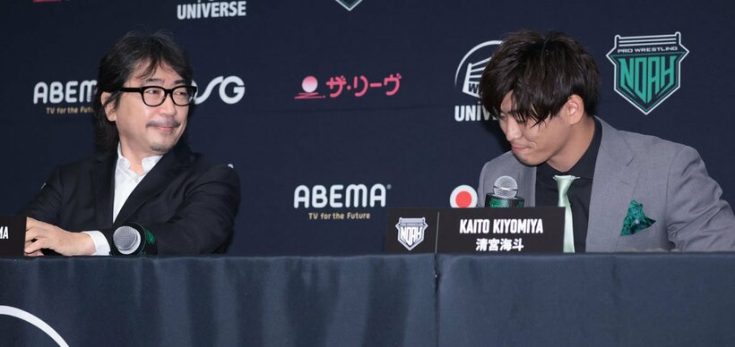  左からＡ-Ｓｋｅｔｃｈ社長・相馬信之氏、清宮海斗（東スポWeb）