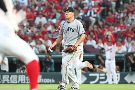初回、末包に適時打を浴びた巨人・田中将大