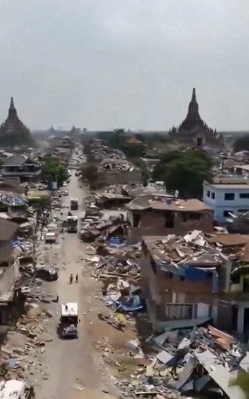 ＡＩが作成したミャンマーの地震被害のニセ動画（微博から）