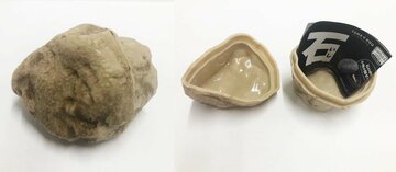  「石」の中は空洞で小物を隠せるようになっている