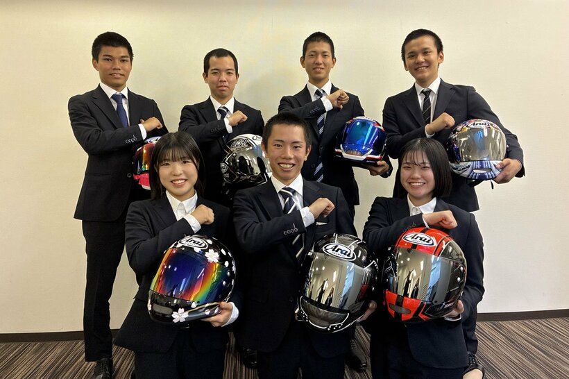 （後列左から）藤田康生、安藤瑠希、鳥本智史、西山育（前例左から）林風音、鈴木雄登、志賀美優