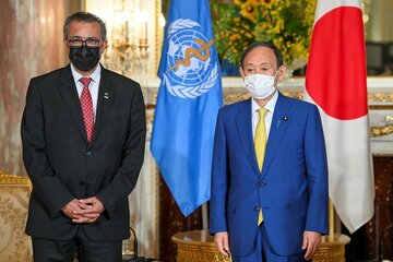  ７月に菅首相と会談したＷＨＯのテドロス事務局長（ロイター）