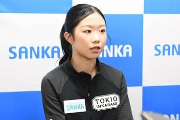 公開練習を行った中井亜美