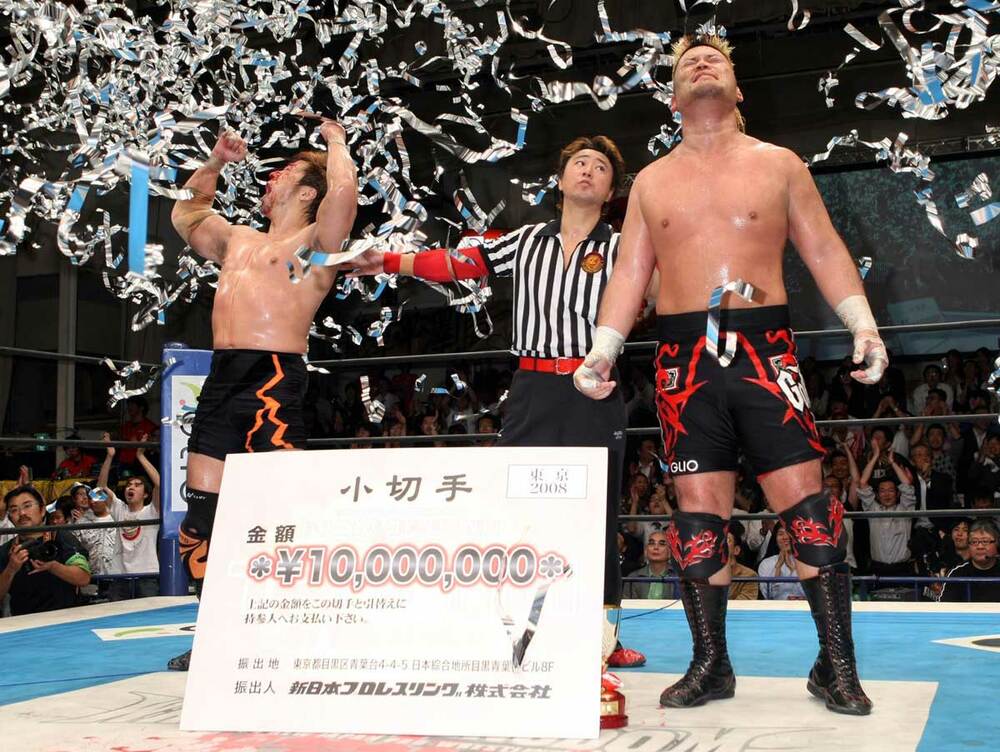２００８年のＧ１タッグリーグを制した小島と天山