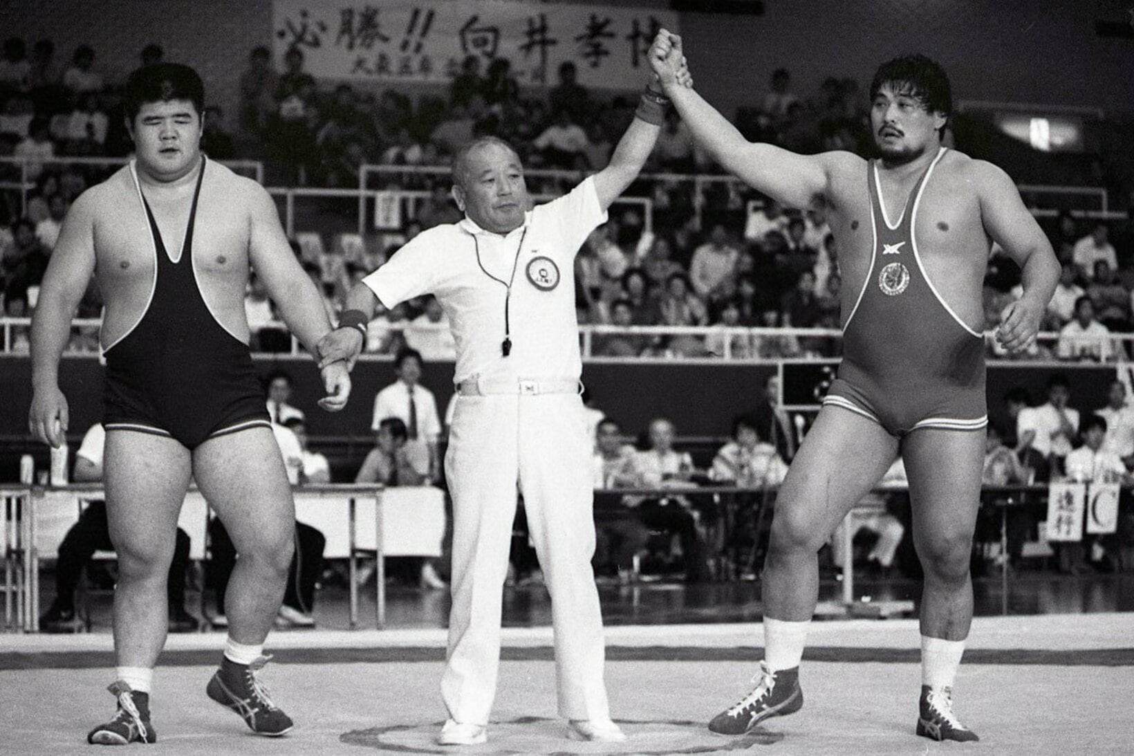 レスリング全日本選手権フリースタイル130キロ級で優勝した谷津嘉章（86年6月）