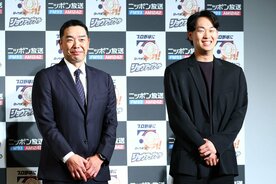 阿部監督（左）とトークショーを行った山崎伊織