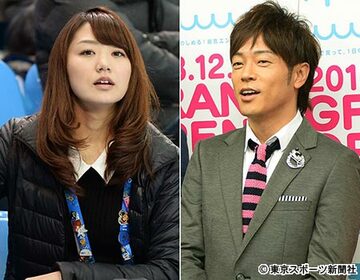 松村未央アナ（左）と陣内智則