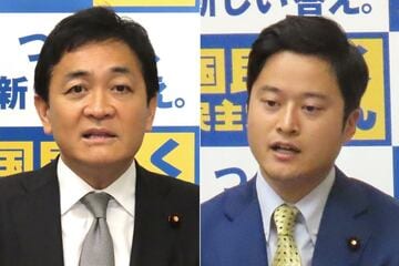 玉木雄一郎氏（左）に橋本幹彦氏が挑む構図に