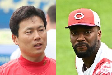 栗林良吏(左)とテイラー・ハーン