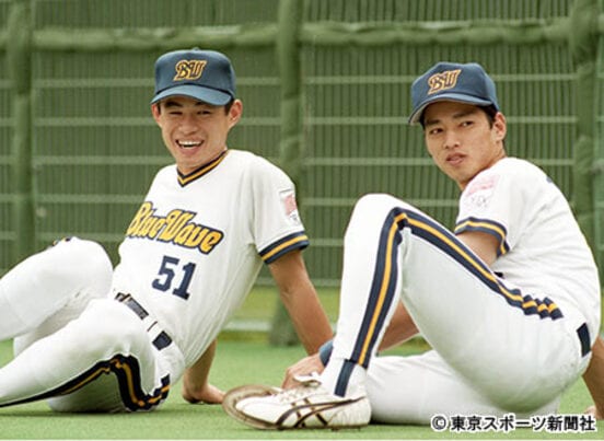  オリックス時代のイチロー（左）と田口氏（１９９５年６月）